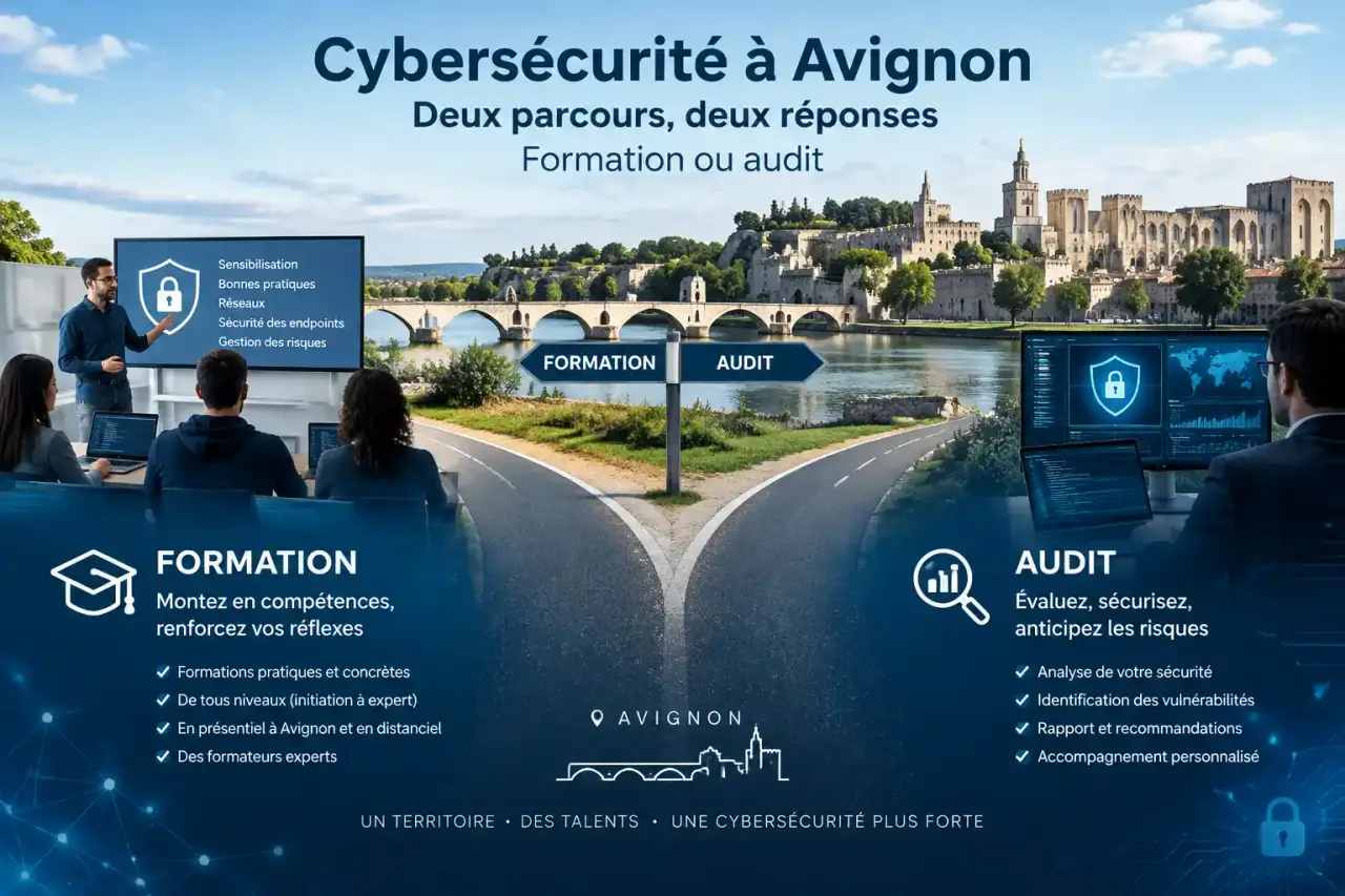 Cybersécurité à Avignon : deux parcours, deux réponses, formation ou audit