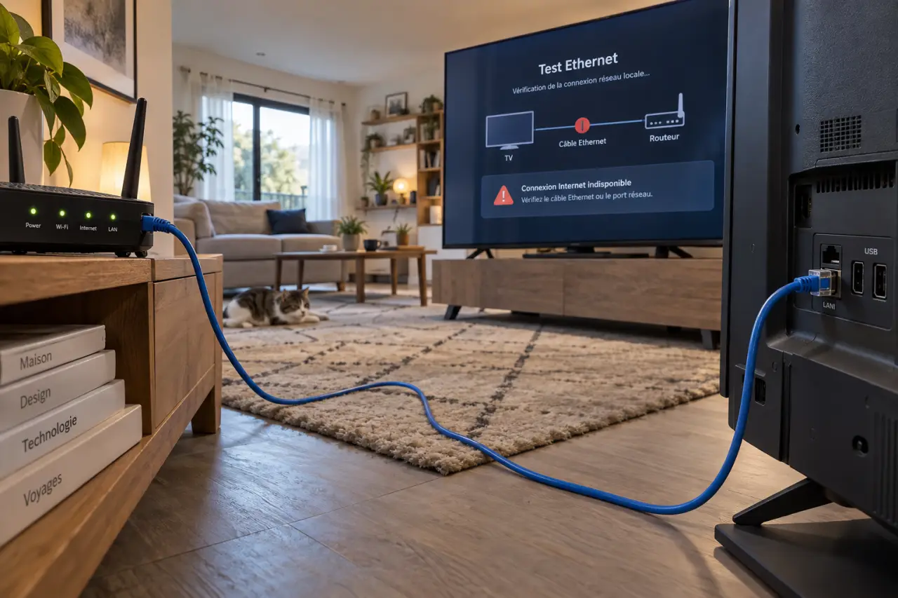 Votre TV ne se connecte pas à Internet : le test Ethernet localise la panne