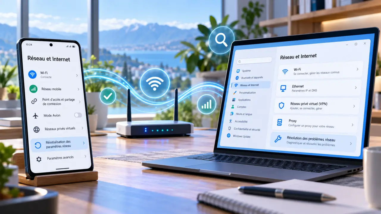 Paramètres réseau Android et Windows : retrouver le bon menu et dépanner sans tout réinitialiser