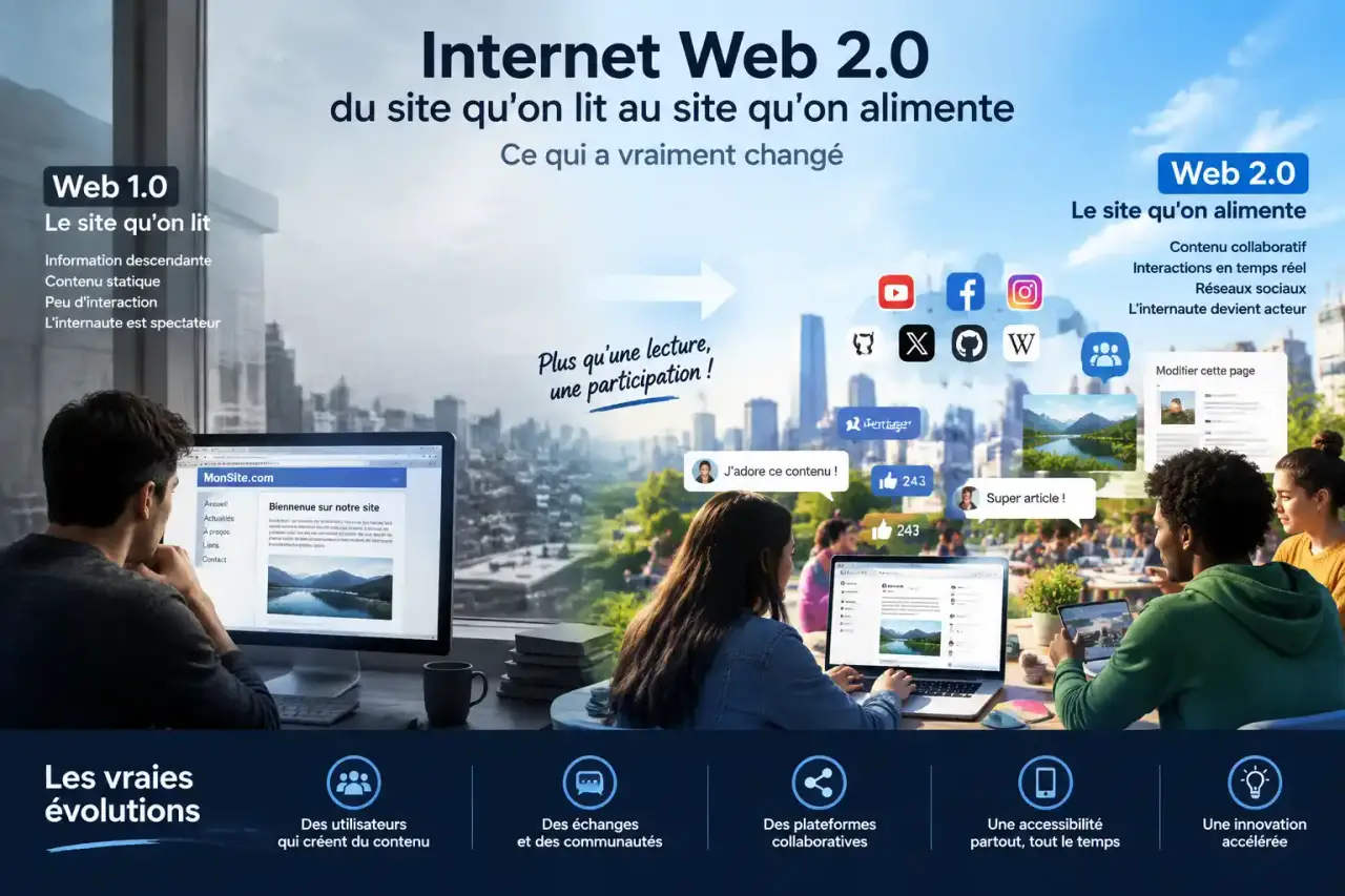 Internet Web 2.0 : du site qu'on lit au site qu'on alimente, ce qui a vraiment changé
