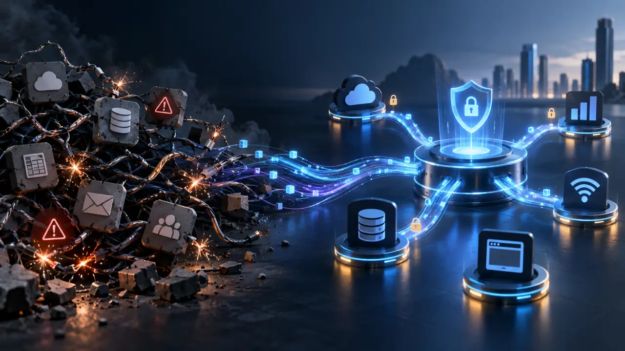 Flux de données sécurisés reliant des applications via une plateforme iPaaS