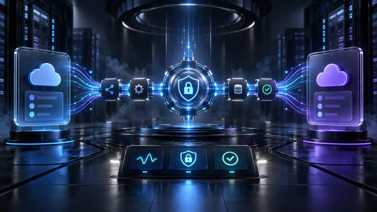Flux de données reliant deux applications SaaS via une plateforme iPaaS